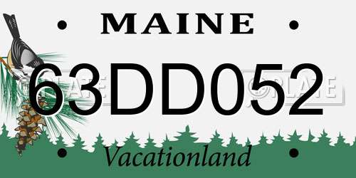 63DD052 Maine License Plate