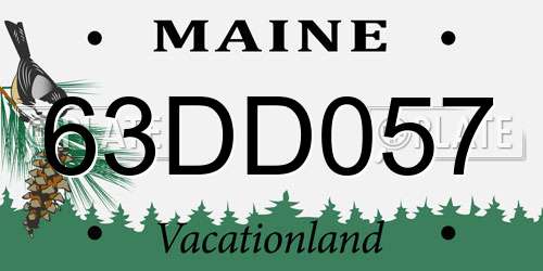 63DD057 Maine License Plate