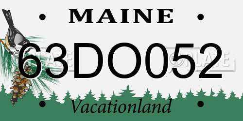 63DO052 Maine License Plate