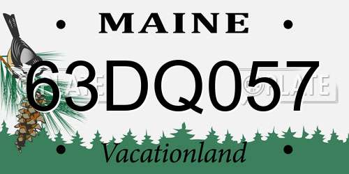 63DQ057 Maine License Plate