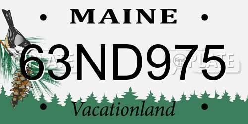 63ND975 Maine License Plate