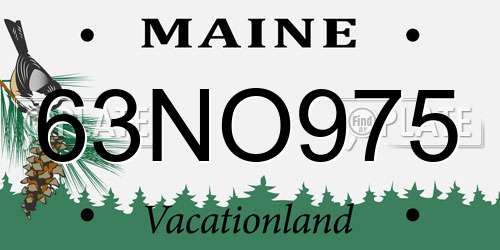 63NO975 Maine License Plate