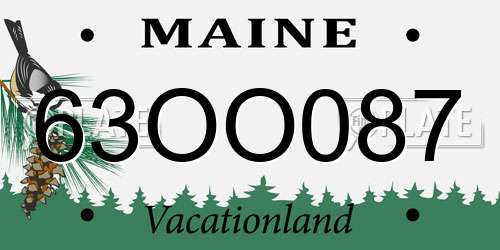 63OO087 Maine License Plate