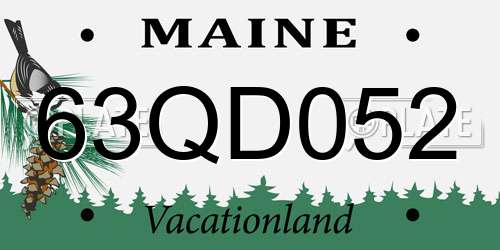 63QD052 Maine License Plate