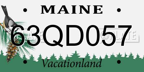 63QD057 Maine License Plate