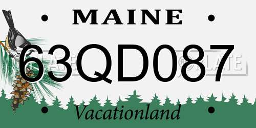 63QD087 Maine License Plate