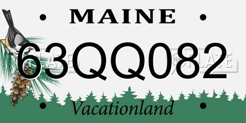 63QQ082 Maine License Plate