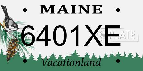 6401XE Maine License Plate