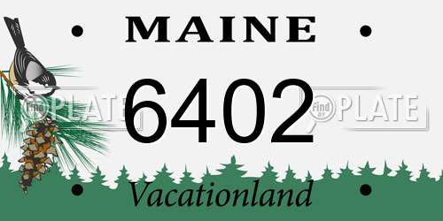 6402 Maine License Plate