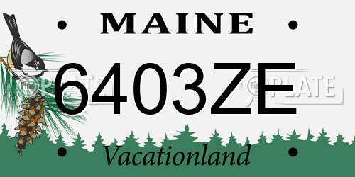6403ZE Maine License Plate