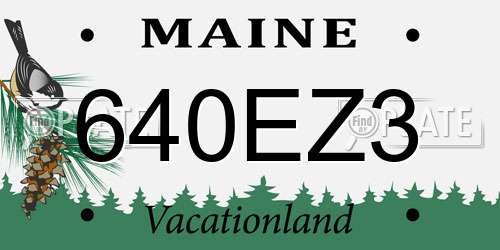 640EZ3 Maine License Plate