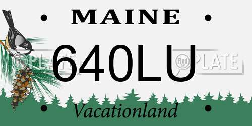 640LU Maine License Plate