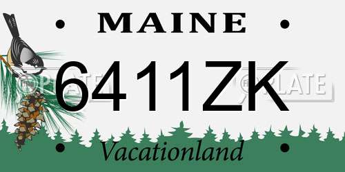 6411ZK Maine License Plate