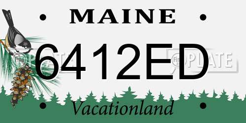 6412ED Maine License Plate
