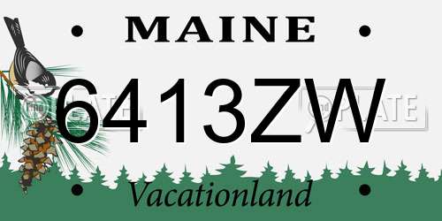 6413ZW Maine License Plate