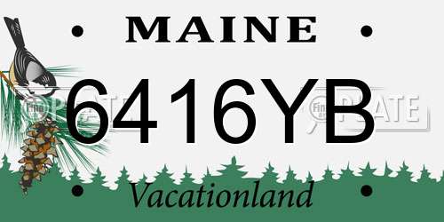 6416YB Maine License Plate