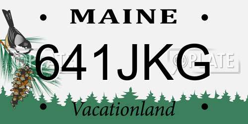641JKG Maine License Plate