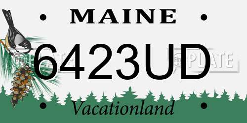 6423UD Maine License Plate
