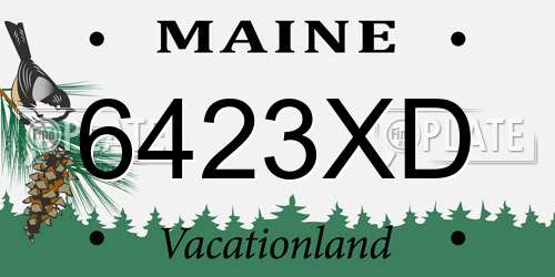 6423XD Maine License Plate