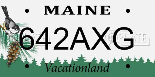 642AXG Maine License Plate