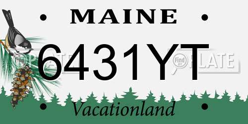 6431YT Maine License Plate