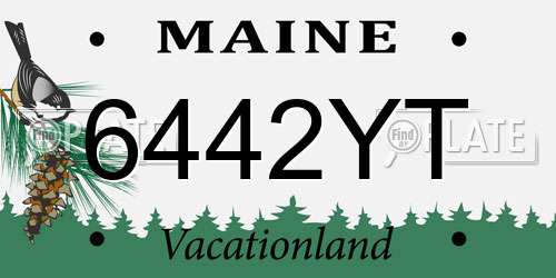 6442YT Maine License Plate