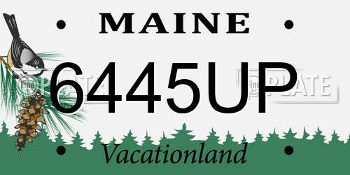 6445UP Maine License Plate