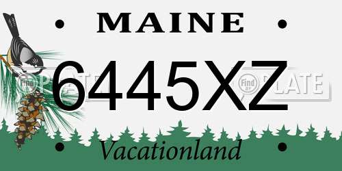 6445XZ Maine License Plate