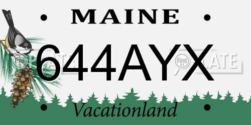 644AYX Maine License Plate