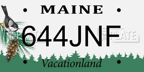 644JNF Maine License Plate