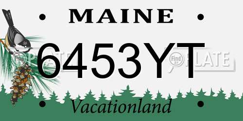 6453YT Maine License Plate