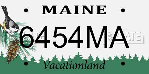 6454MA Maine License Plate