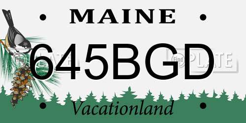 645BGD Maine License Plate