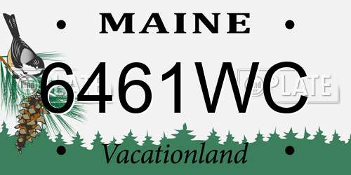 6461WC Maine License Plate