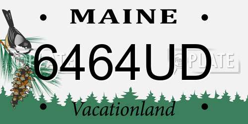 6464UD Maine License Plate