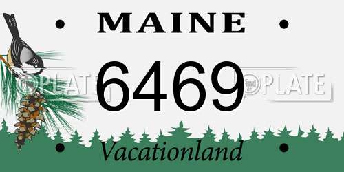 6469 Maine License Plate