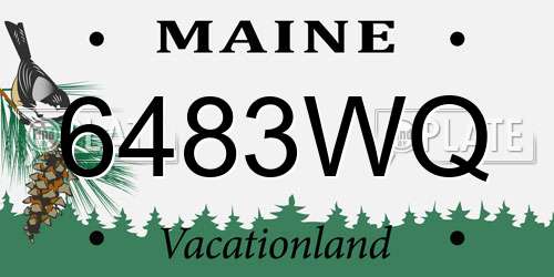 6483WQ Maine License Plate