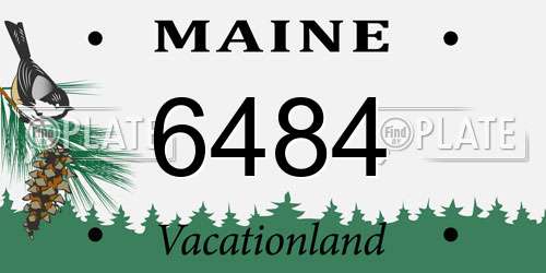 6484 Maine License Plate