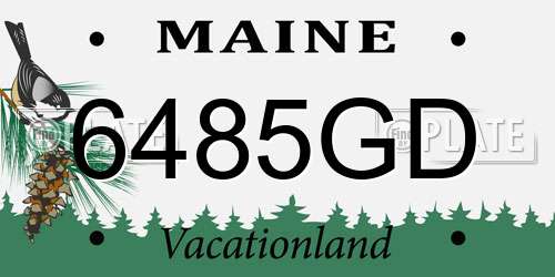6485GD Maine License Plate