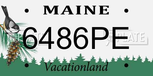 6486PE Maine License Plate