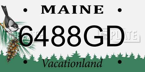 6488GD Maine License Plate