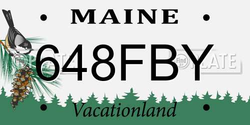 648FBY Maine License Plate