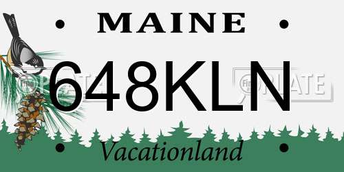 648KLN Maine License Plate