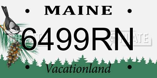 6499RN Maine License Plate