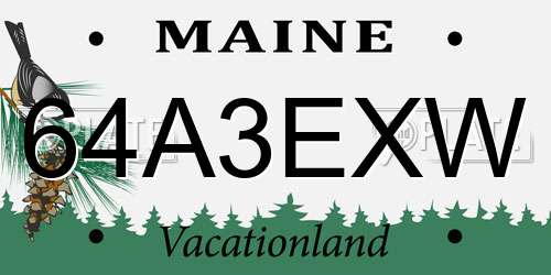 64A3EXW Maine License Plate