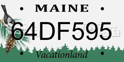 64DF595 Maine License Plate