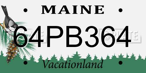 64PB364 Maine License Plate