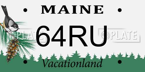 64RU Maine License Plate