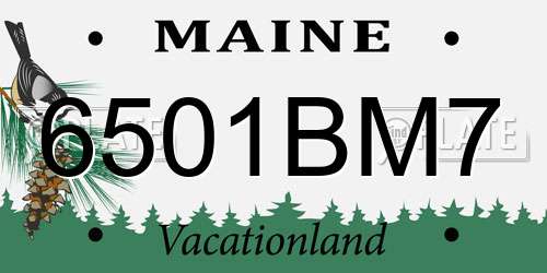 6501BM7 Maine License Plate