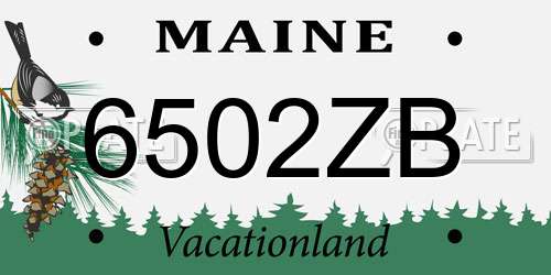 6502ZB Maine License Plate